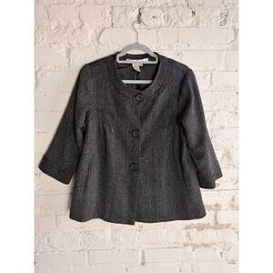 MAX STUDIO Textured Tweed Jacket Size 10 Cropped Peplum Style